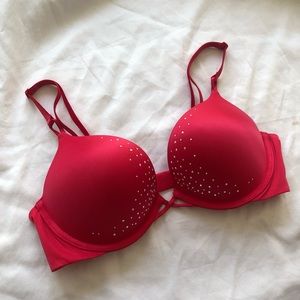 Victorias Secret Red Bombshell Bra w/ Rhinestones✨
